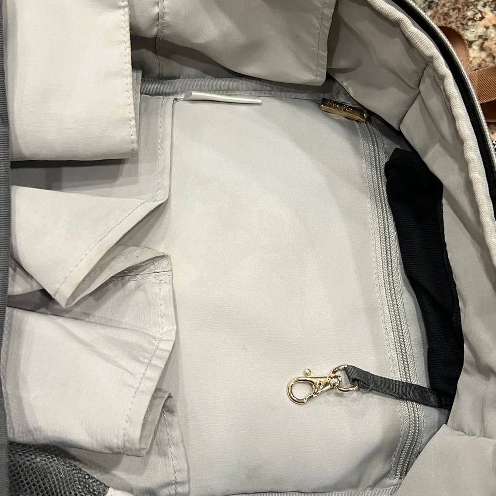 Itzy Ritzy Boss Large Capacity Functional Backpack Diaper Bag Coffee Cream
